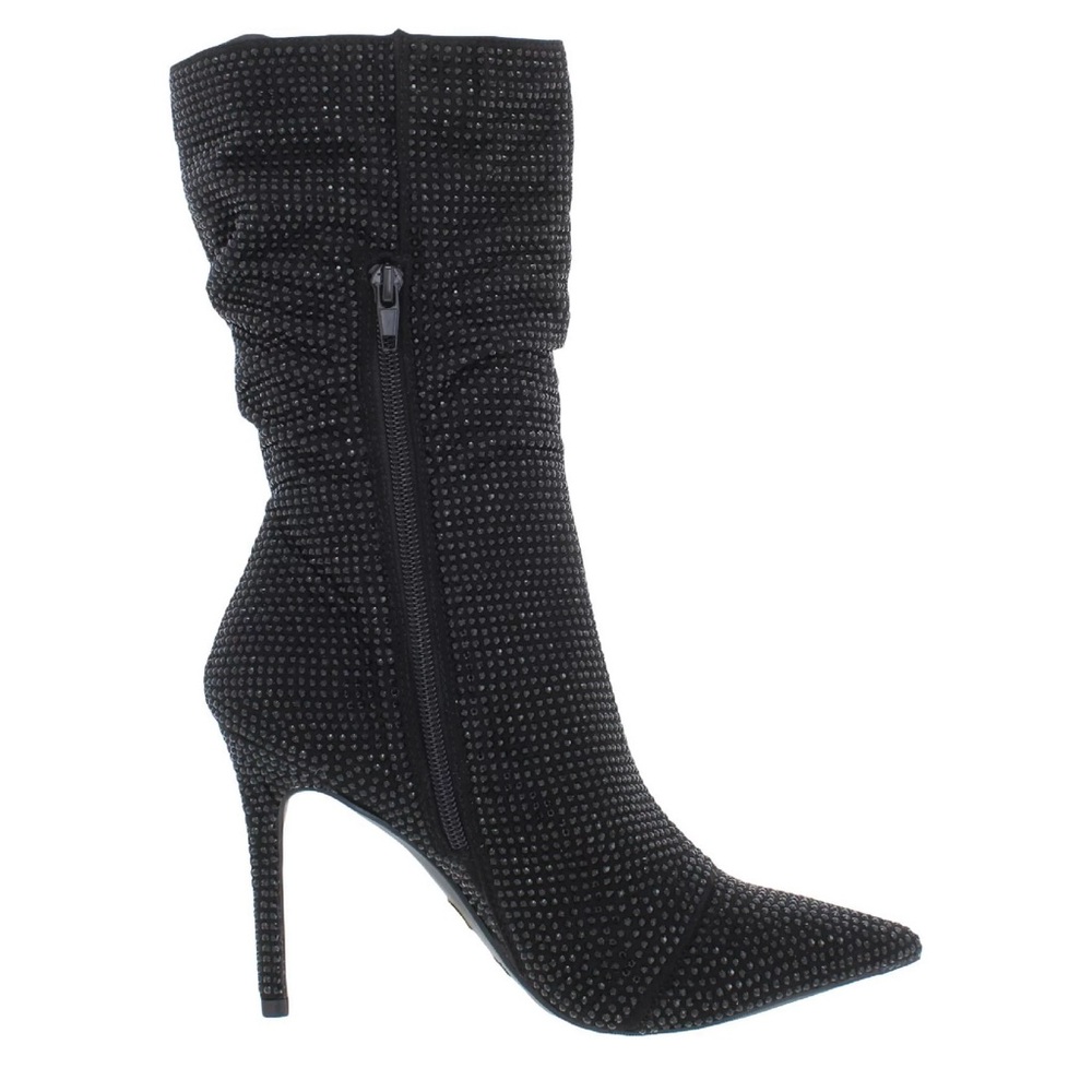 Women size 6 black rhinestones booties